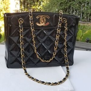 CHANEL Timeless Huge CC 24K Gold Plated Quilted leather chain strap Tote handbag